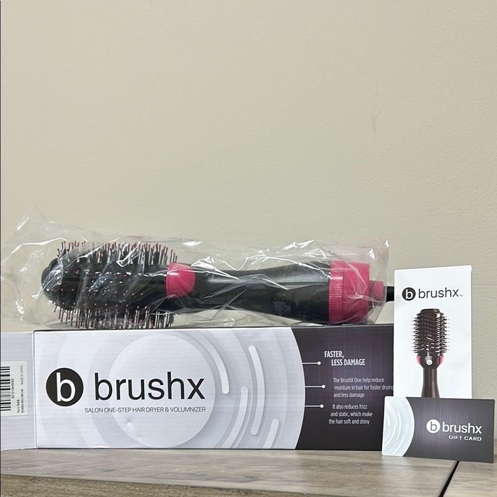 BrushX Salon One-Step Hair Dryer & Volumizer - Black and Pink